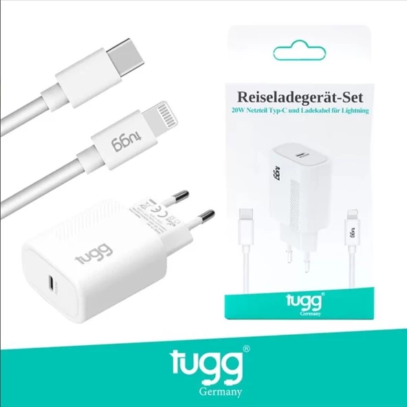 TUGG GERMANY 104303 ŞARJ SET 20W TYPE-C LİGHTNİNG (IPHONE)