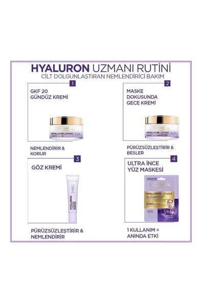 L'Oreal Paris Hyaluron Uzmanı Cilt Dolgunlaştıran Nemlendirici Gündüz Kremi- Hyaluronik Asit - 6