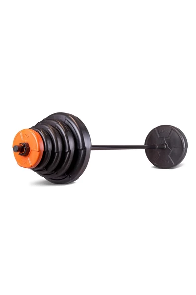 Ecgspor 79 Kg Z Bar Halter Ve Dambıl Seti Turuncu Siyah (76 KG AĞIRLIK PLAKASI BARLAR) - 2