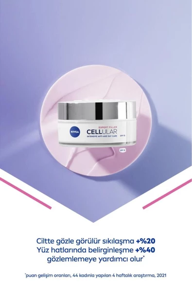 NIVEA Cellular Expert Filler Yoğun Yaşlanma Karşıtı Gündüz Bakım Yüz Kremi 50ml, Spf15, Hyaluronik Asit - 4