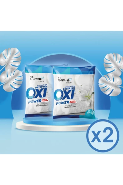 HOMM CLEAN Homm Bitkisel Oxi Power Konsantre Toz Leke Çıkarıcı Deterjan 1000 Gr