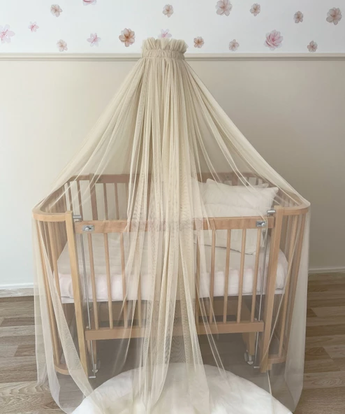 Pamuka Bebek Beşik Cibinlik Beige - 6