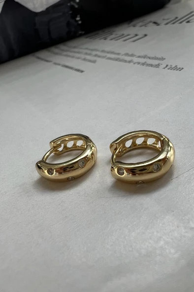 LİTTLE STONES. (14K ALTIN KAPLAMA KÜPE ) - 2