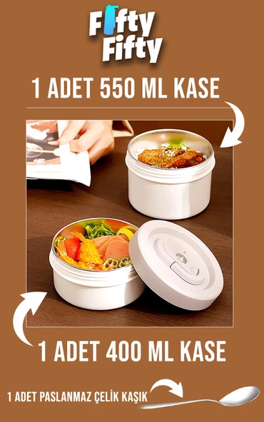 Vagonlife Çelik Yemek Termosu Isı Yalıtımlı 2 Kaseli 1.8LT Sızdırmaz Vakumlu Kap Taşıma Askılı -FF10081 - 6