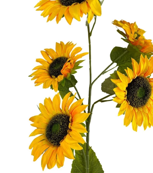 Nettenevime Yapay Çiçek Ayçiçeği Sarı Sunflower Dekoratif Çiçek 105cm Dev Ay Çiçeği 5 Kafalı - Resim 6