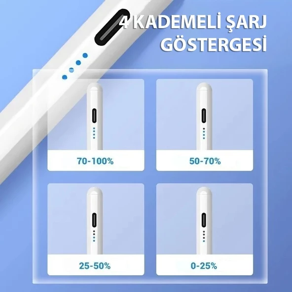 iPad Uyumlu Avuç içi Reddi Özellikli Tablet Kalemi Stylus Yazı Çizim - 3