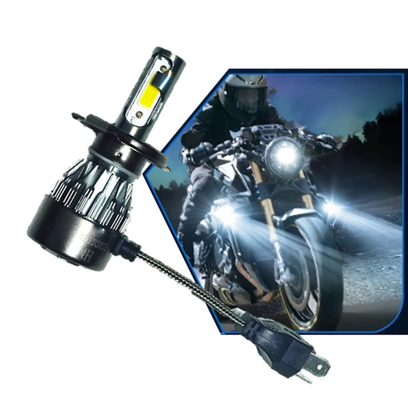 Motosiklet H4 Xenon Power Led 12V 4000LM 6000K Beyaz Işık