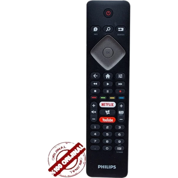 Philips Tv Kumanda Tüm Model Uyumlu Netflıx Rakuten Tv Tuşlu BRC0884301/01 ( Orjinal)