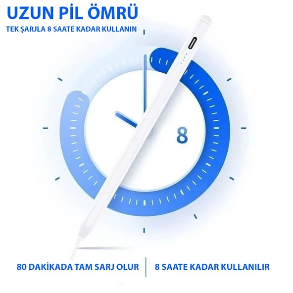 iPad Uyumlu Avuç içi Reddi Özellikli Tablet Kalemi Stylus Yazı Çizim - 2