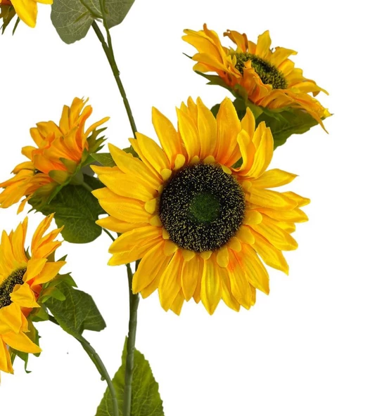 Nettenevime Yapay Çiçek Ayçiçeği Sarı Sunflower Dekoratif Çiçek 105cm Dev Ay Çiçeği 5 Kafalı - Resim 4