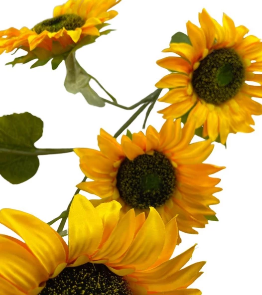Nettenevime Yapay Çiçek Ayçiçeği Sarı Sunflower Dekoratif Çiçek 105cm Dev Ay Çiçeği 5 Kafalı - Resim 2