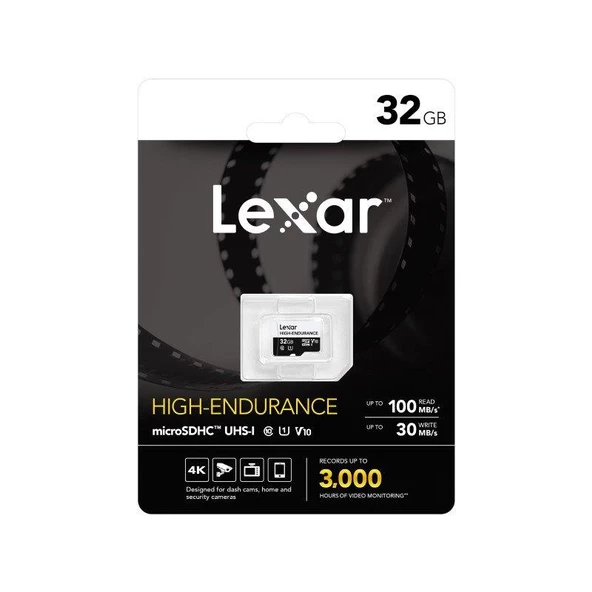 Lexar High Endurance 32gb Micro SD 100MB V10 Hafıza Kartı