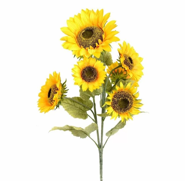 Nettenevime Yapay Çiçek Ayçiçeği Sarı Sunflower Dekoratif Çiçek 105cm Dev Ay Çiçeği 5 Kafalı - Resim 3