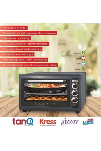TANQ Kek Ustası Siyah Mini Fırın Tmf-3600 - 2