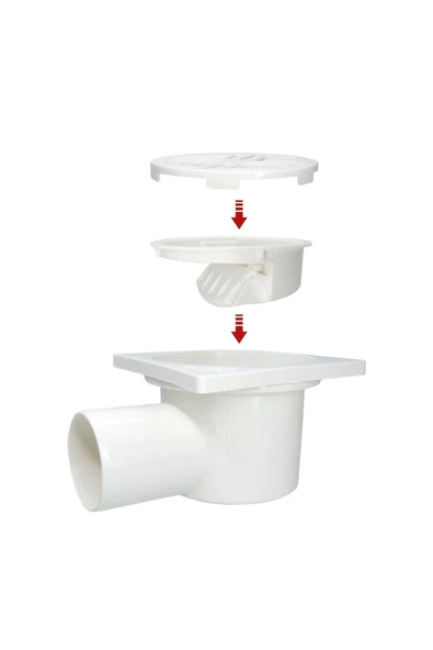 Mesa Teknik 10x10 Yandan 50mm Çıkış Koku Önl. Plastik Yer Süzgeci - 4