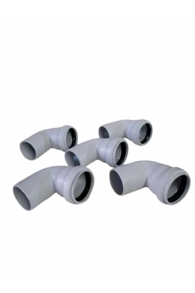 50x90 Pvc Dirsek 50'lik 90 Derece Pimaş Atık Su Borusu Dönüş Parçası 5 Adet - 3