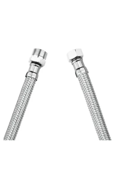 Turkuaz 3/8 Erkek - 3/8 Dişi Çelik Flex Bağlantı Hortum 50 Cm - 2