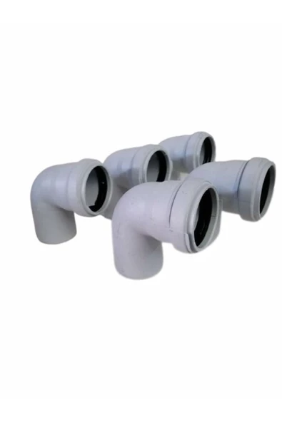 50x90 Pvc Dirsek 50'lik 90 Derece Pimaş Atık Su Borusu Dönüş Parçası 5 Adet - 2