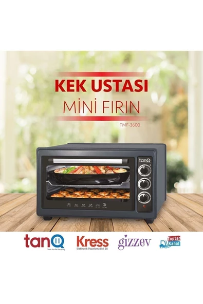 TANQ Kek Ustası Siyah Mini Fırın Tmf-3600