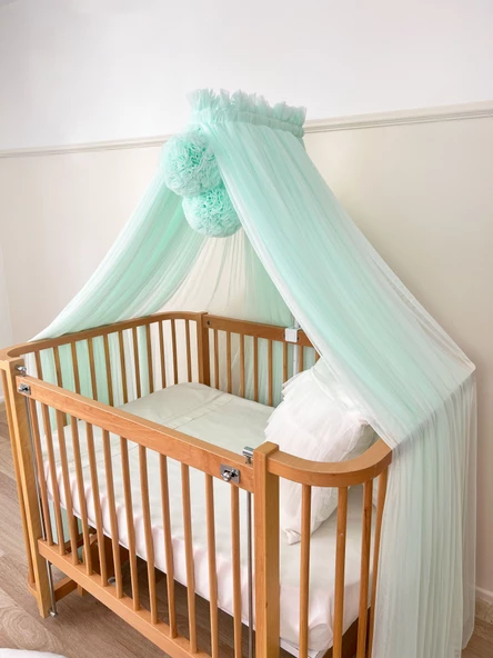 Pamuka Bebek Beşik Cibinlik Baby Green - 5