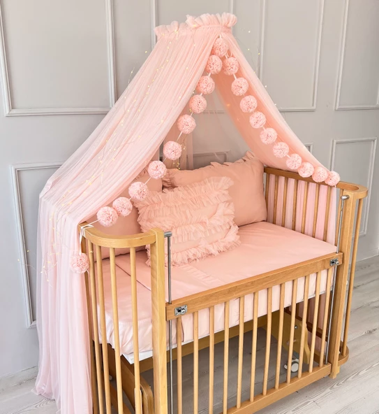 Pamuka Bebek Beşik Cibinlik Baby Pink