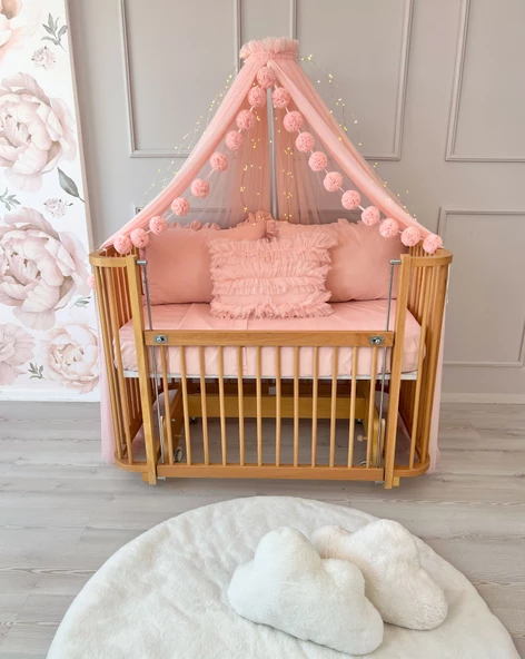 Pamuka Bebek Beşik Cibinlik Baby Pink - 2