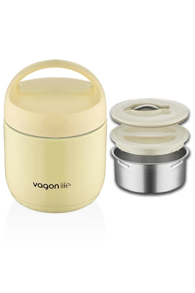 Vagonlife Çelik Yemek Termosu Isı Yalıtımlı Kaseli 1.2LT Sızdırmaz Vakumlu Kap Taşıma Kulplu -FF10104 - 6