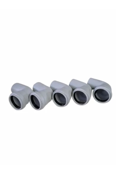 50x90 Pvc Dirsek 50'lik 90 Derece Pimaş Atık Su Borusu Dönüş Parçası 5 Adet - 5