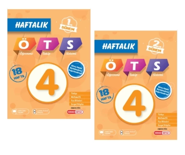 KIRMIZI BEYAZ YAYINLARI 4.SINIF Tüm Dersler TEKNO HAFTALIK Öğrenme Takip Sistemi (1. Dönem ve 2. Dönem)