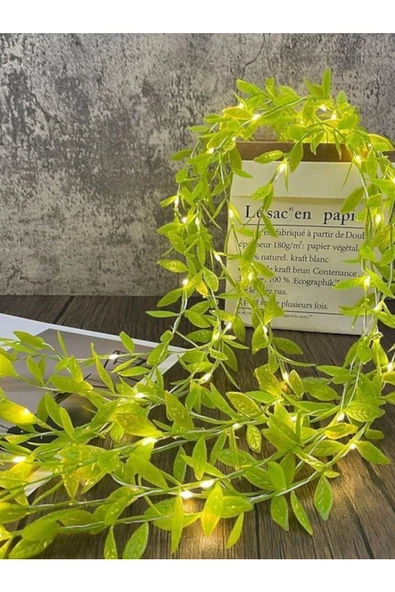 Dekoratif Yapay Söğüt Sarmaşık 3 Metre Led İle Sarkan Ağlayan Söğüt 1 Dal Yeşil Yapraklı Bitki 80 Cm - 3