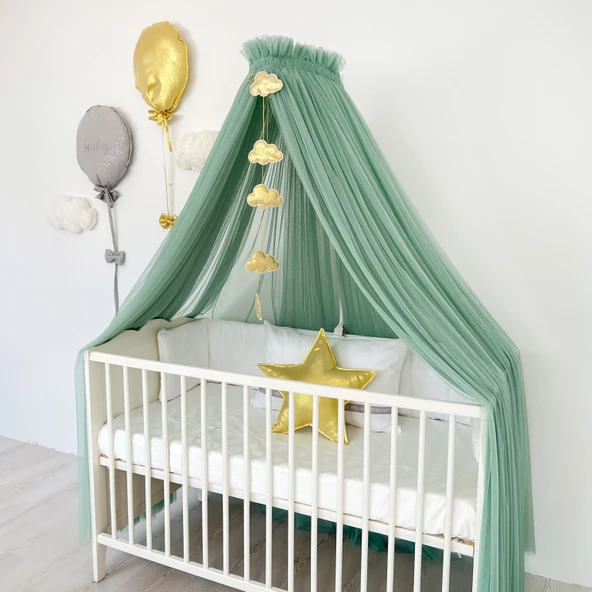 Pamuka Bebek Beşik Cibinlik Sage Green