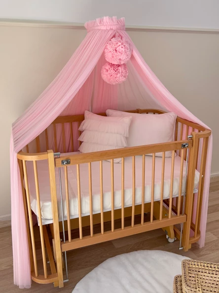 Pamuka Bebek Beşik Cibinlik Pink - 5