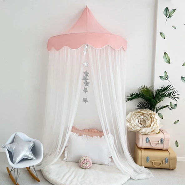 Pamuka Pembe-Beyaz 100 Cm Duvar Tentesi - 1