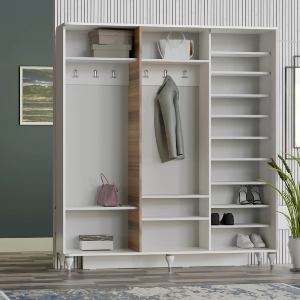 VİLZA SÜRGÜ KAPAKLI AYNALI PORTMANTO VESTİYER - 4