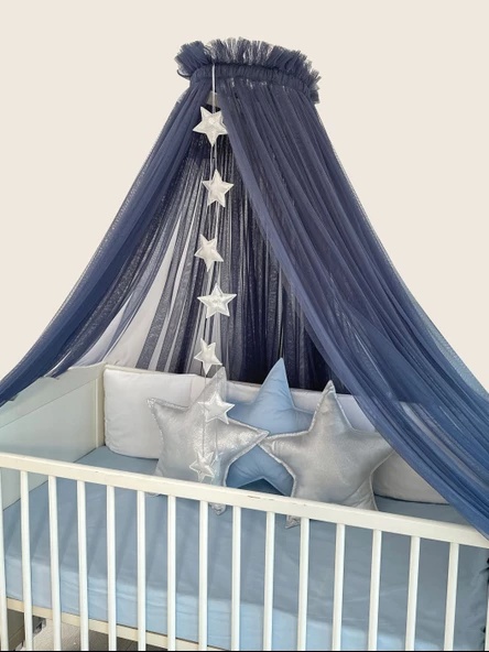 Pamuka Bebek Beşik Cibinlik Glaucous Blue - 2