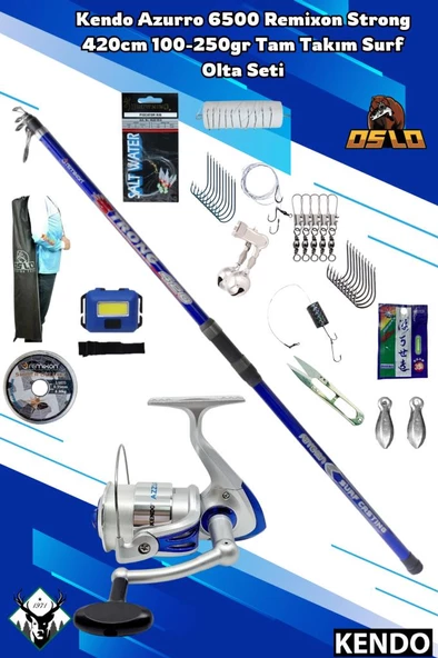Kendo Azurro 6500 Remixon Strong 420cm 100-250gr Tam Takım Surf Olta Seti