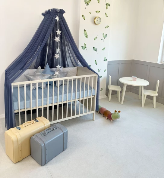 Pamuka Bebek Beşik Cibinlik Glaucous Blue - 3