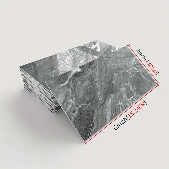 Gri Mermer Desenli Alüminyum Plastik Duvar Sticker - 4