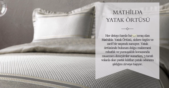 DOQU MATHİLDA YATAK ÖRTÜSÜ ÇİFT KİŞİLİK GÜMÜŞ - 11