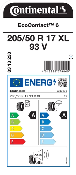 CONTİNENTAL 205/50R17 93V XL ECOCONTACT 6 YAZ LASTİGİ ÜRETİM YILI:2024 - 2