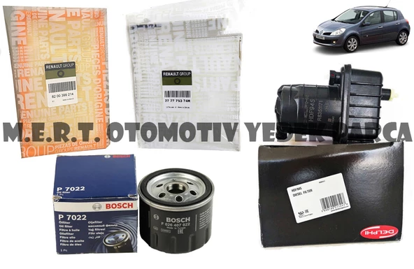Renault Clio 3 - 1.5 DCi Filtre Bakım Seti 2005-2012