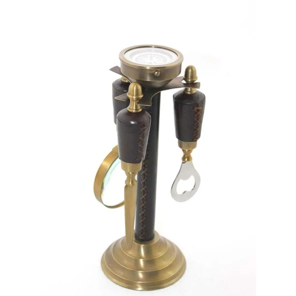 Pirinç Pusulalı Masa Seti - Resim 2