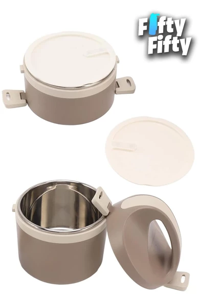 Vagonlife 1800 ML İki Kat Yuvarlak Paslanmaz Çelik Bento Lunch Box Yeni Nesil Sefer Tası-FFLBOX40130 - 8