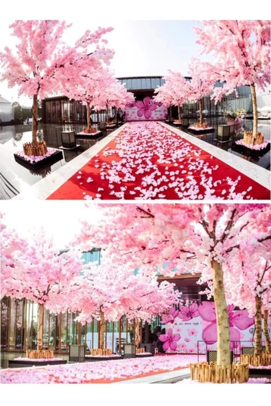 Yapay Çiçek Bahar Dalı Japon Kiraz Çiçeği 90 Cm Pembe - 5