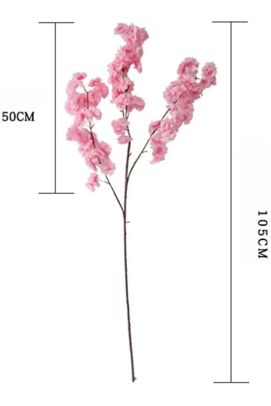 Yapay Çiçek Bahar Dalı Japon Kiraz Çiçeği 90 Cm Pembe - 3