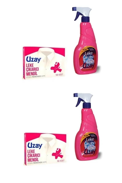 Uzay Leke Çıkarıcı Sprey 500 ml 2 Li Ve Leke Çıkartıcı Mendil 12 Li 2 Adet Set