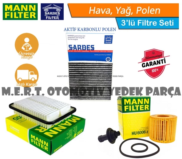 Toyota Avensis 1.6 Benzinli Filtre Bakım Seti (2009-2016) (483848591)