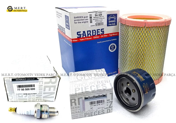 Renault Toros R12 1400 Bakım Seti Hava Ve Yağ Filtresi + Buji