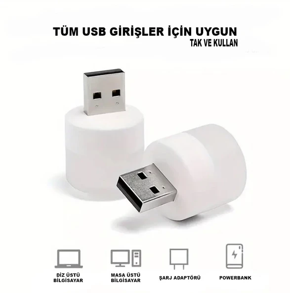 2 Adet Mini USB Gece Lambası - 4