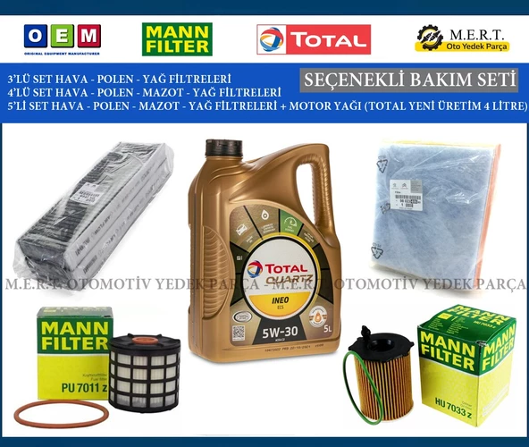 Citroen Jumpy 1.6 Blue Hdi Euro 6 Filtre Bakım Seti + Motor Yağı ürün görseli 1